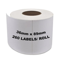 2 x Compatible Dymo 99012 / S0722400 White Label Roll 36mm x 89mm - 260 Labels per Roll