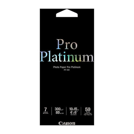 1 x Genuine Canon PT101 Pro Platinum Photo Paper 300gsm 10cm x 15cm - 50 Sheets