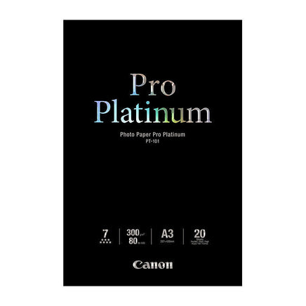 1 x Genuine Canon PT101 Pro Platinum Photo Paper 300gsm A3 - 20 Sheets