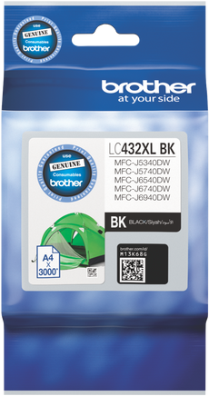 1 x Genuine Brother LC432XLBK Black Ink Cartridge LC-432XLBK