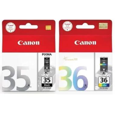 2 x Genuine Canon PGI-35BK CLI-36C Colour Ink Cartridge
