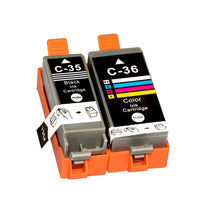 2 x Compatible Canon PGI-35BK CLI-36C Ink Cartridge (1BK 1CL)