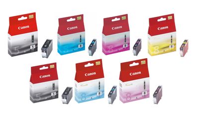 7 x Genuine Canon PGI-5 CLI-8 Ink Cartridge