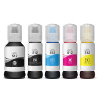 5 x Compatible Epson T512 Ink Bottle (1BK 1PBK 1C 1M 1Y)