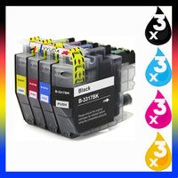 12 x Compatible Brother LC3317 Ink Cartridge LC-3317 (3BK 3C 3M 3Y)