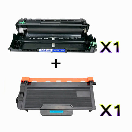 1 x Compatible Brother TN3440 Toner Cartridge + 1 x Compatible DR3425 Drum Unit