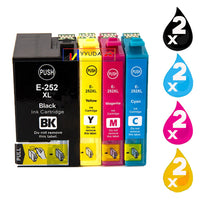 8 x Compatible Epson 252XL Ink Cartridges C13T253192 - C13T253492