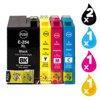 5 x Compatible Epson 254XL Black + 252XL Colour Ink Cartridges C13T254192, C13T253292 - C13T253492