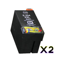 2 x Compatible Epson 254XL Black Ink Cartridges C13T254192
