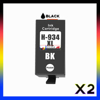 2 x Compatible HP 934XL Black High Yield Ink Cartridge C2P23AA - 1,000 Pages