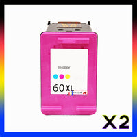 2 x Compatible HP 60XL Tri Colour Inkjet Cartridge CC644WA - 440 Pages