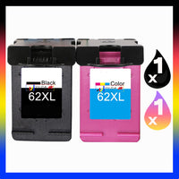2 x Compatible HP 62XL High Yield Inkjet Cartridge C2P05AA + C2P07AA (1BK 1CL)