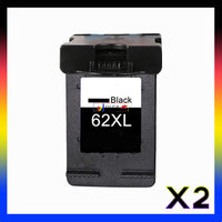 2 x Compatible HP 62XL Black Inkjet Cartridge C2P05AA - 600 Pages