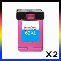2 x Compatible HP 62XL Tri Colour Inkjet Cartridge C2P07AA - 415 Pages