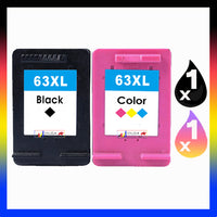 2 x Compatible HP 63XL High Yield Inkjet Cartridge F6U64AA + F6U63AA (1BK 1CL)