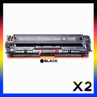 2 x Compatible HP 125A Black Toner Cartridge CB540A - 2,200 Pages