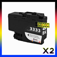 2 x Compatible Brother LC3333BK Black High Yield Ink Cartridge LC-3333BK