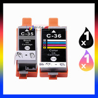 2 x Compatible Canon PGI-35BK CLI-36C Ink Cartridge (1BK 1CL)