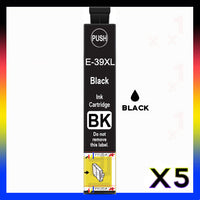 5 x Compatible Epson 39XL High Yield Black Ink Cartridge C13T04L192