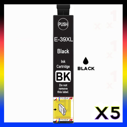 5 x Compatible Epson 39XL High Yield Black Ink Cartridge C13T04L192