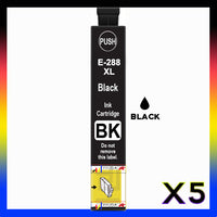 5 x Compatible Epson 288XL High Yield Black Ink Cartridge C13T306192