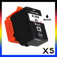 5 x Compatible Epson 302XL High Yield Black Ink Cartridge C13T01X192