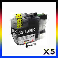 5 x Compatible Brother LC3313BK Black Ink Cartridge LC-3313BK - 400 Pages