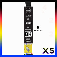 5 x Compatible Epson 212XL High Yield Black Ink Cartridge C13T02X192