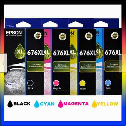 4 x Genuine Epson 676XL Ink Cartridge C13T676192 - C13T676492