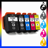 6 x Compatible Epson 302XL High Yield Ink Cartridge C13T01X192, C13T01Y192 - C13T01Y492 (2BK 1PBK 1C 1M 1Y)