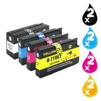 8 x Compatible HP 711XL Ink Cartridge CZ130A - CZ133A
