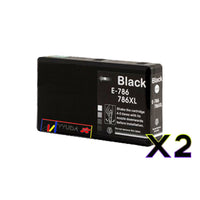 2 x Compatible Epson 786XL High Yield Black Ink Cartridge C13T787192