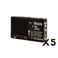 5 x Compatible Epson 786XL High Yield Black Ink Cartridge C13T787192