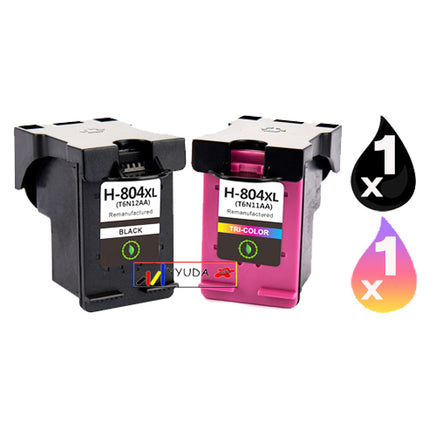 2 x Compatible HP 804XL High Yield Inkjet Cartridge T6N12AA + T6N11AA