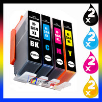 8 x Compatible HP 564XL High Yield Ink Cartridge CN684WA - CB325WA (2BK 2C 2M 2Y)