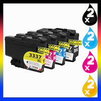 8 x Compatible Brother LC3337 High Yield Ink Cartridge LC-3337 (2BK 2C 2M 2Y)