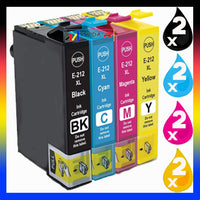 8 x Compatible Epson 212XL High Yield Ink Cartridge C13T02X192 - C13T02X492 (2BK 2C 2M 2Y)