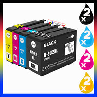 8 x Compatible HP 932XL 933XL High Yield Ink Cartridge CN053AA - CN056AA (2BK 2C 2M 2Y)