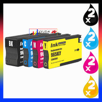 8 x Compatible HP 965XL High Yield Ink Cartridge 3JA84AA - 3JA81AA (2BK 2C 2M 2Y)