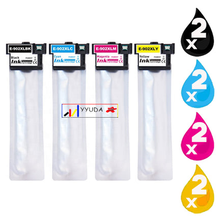 8 x Compatible Epson 902XL High Yield Ink Cartridge C13T937192 - C13T937492