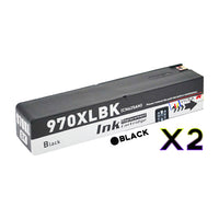2 x Compatible HP 970XL Black Ink Cartridge CN625AA