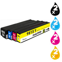 8 x Compatible HP 981X Ink Cartridge L0R12A - L0R09A