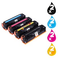 8 x Compatible HP 128A Toner Cartridge CE320A - CE323A (2BK 2C 2M 2Y)