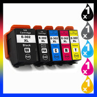 5 x Compatible Epson 302XL High Yield Ink Cartridge C13T01X192, C13T01Y192 - C13T01Y492 (1BK 1PBK 1C 1M 1Y)