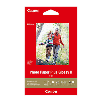 1 x Genuine Canon PP301 Glossy II Photo Paper Plus 265gsm 4 Inches x 6 Inches