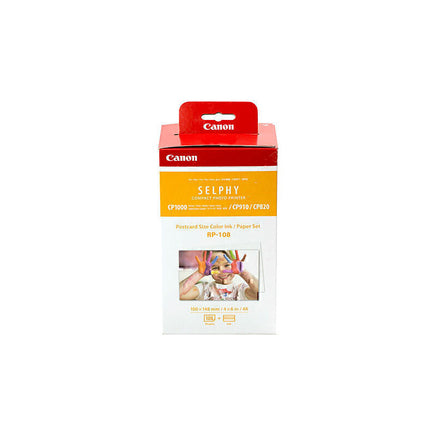 1 x Genuine Canon RP108 High Yield Ink + 108 Sheets Selphy Photo Paper