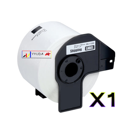 1 x Compatible Brother DK11202 "WITH CARTRIDGE" White Label Roll 62mm x 100mm - 300 Labels per Roll