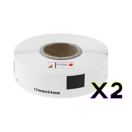2 x Compatible Brother DK11204 "Without Cartridge" White Label Roll 17mm x 54mm
