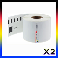 2 x Compatible Dymo 99014 / S0722430 Label Roll 54mm x 101mm - 220 Labels per Roll
