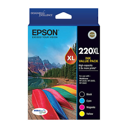 4 x Genuine Epson 220XL 4 Colour Value Pack Ink Cartridge C13T294692
